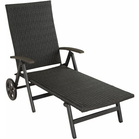 Sun lounger with armrests Auckland - reclining sun lounger, garden lounge chair, sun chair