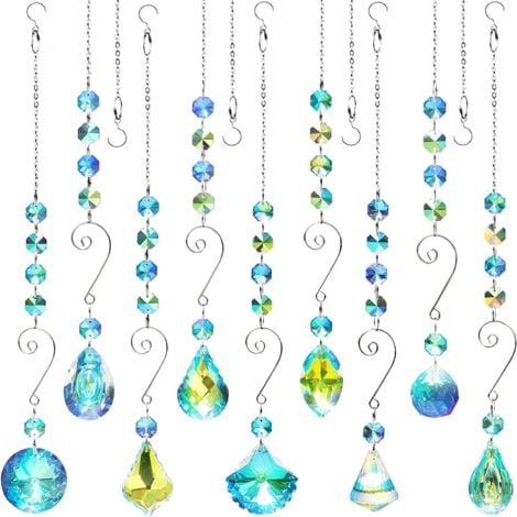 Sun protection accessory, set of 9, glass, 40 cm, multi-colored