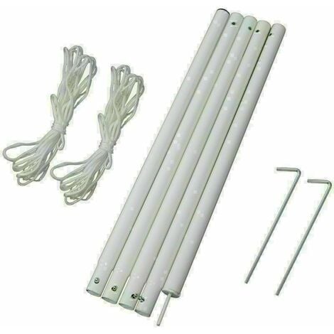 Sun Shade Sail Canopy Pole Kit 2.5m Long 5 Sections Adjustable with 4m Guy Rope