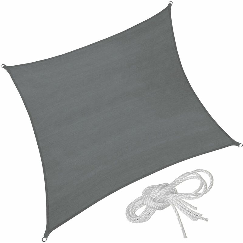 Sun shade sail square, grey - garden sun shade, garden sail shade, sun canopy - 500 x 500 cm - grey