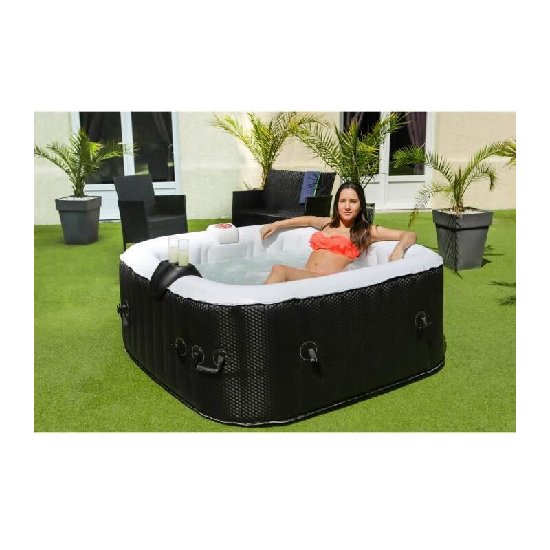 SUN SPA Spa gonflable carre Laminee - 4 personnes -