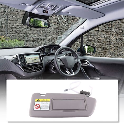 Sun Visor Passager Droite Pare-Soleil avec Miroir ABS Gris OEM 8163EG pour Peugeot 2008/3008/301/308/408/508 Citroen C5