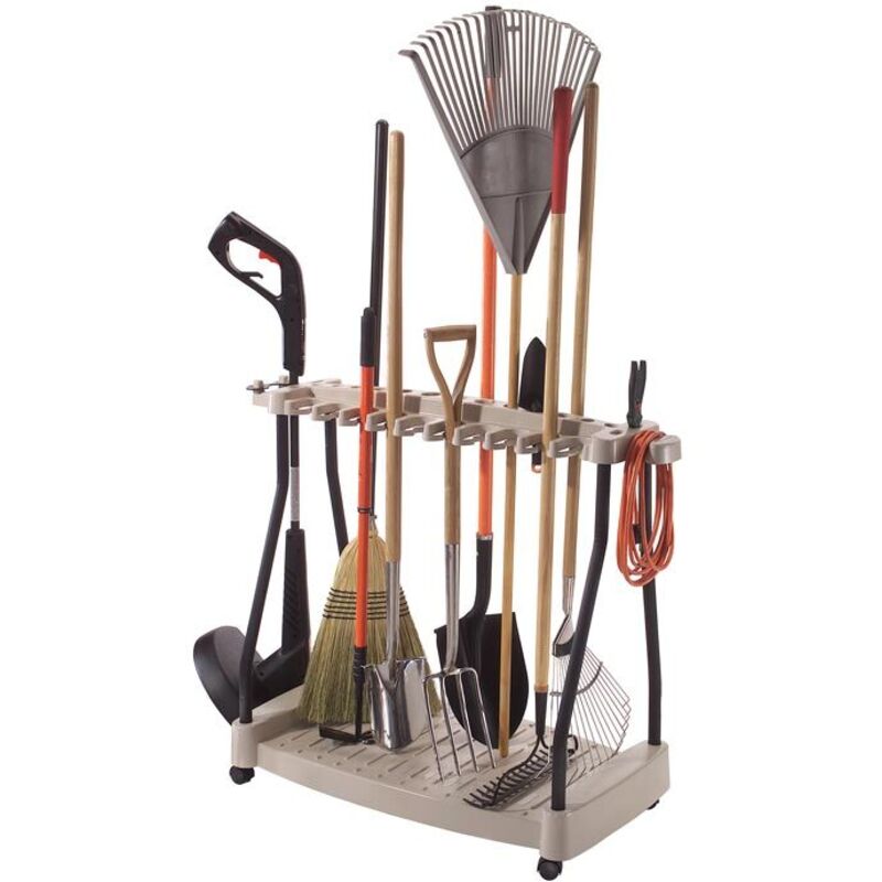Suncast Garden Tool Rack With Wheels