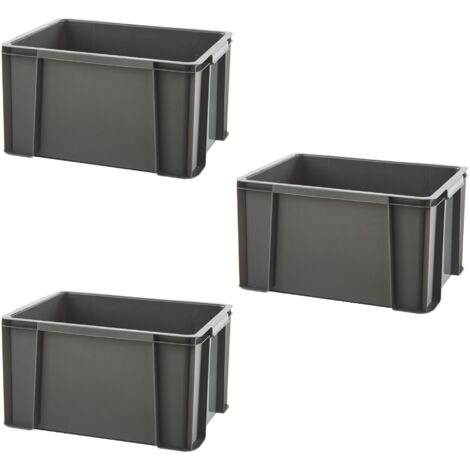 Sundis set di 3 contenitori MASTER BOX, 17L, Componibili e impilabili, Grigio antracite