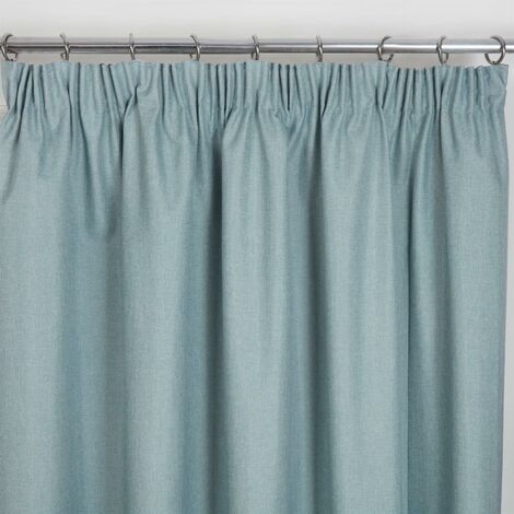 Sundour Eclipse Blackout Pencil Pleat Curtains Duck Egg Blue 46x54" Fully Lined Ready Made Curtain Pair