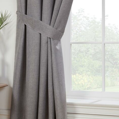 Sundour Eclipse Blackout Pencil Pleat Curtains Pewter Grey 46x72" Fully Lined Ready Made Curtain Pair