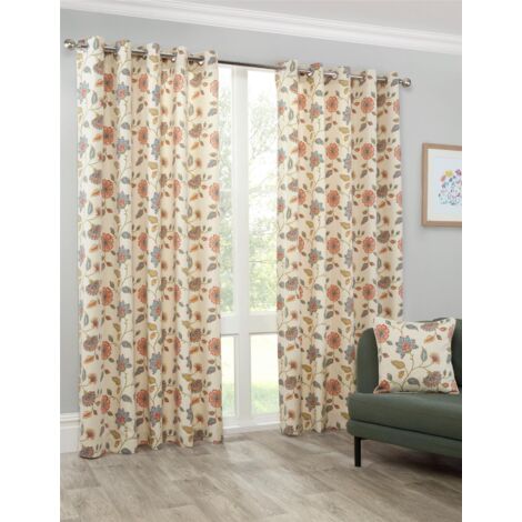 Sundour Eyelet Curtains Shelley Ring Top Curtains Natural 66x72"