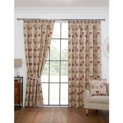 Sundour Pencil Pleat Curtains Aylesbury Taped Top Curtains Natural 90x90"