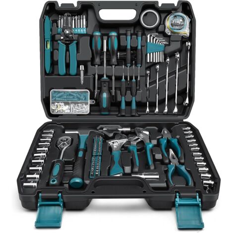 Sundpey Boite a Outils Complete 281 pièces - Caisse a outil pour Hommes et Femmes Malette Outils Complet Avec Ensemble de Clés à Douille Ensemble de Tournevis Clé Hexagonale Métrique Pinces