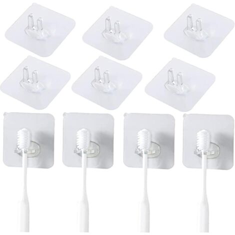 suneech Support De Brosse  Dents, 10 Pcs Support Mural Porte-brosse  Dents Transparent, Universels Pour Brosse  Dents Mural, Rutilisable Porte-bro