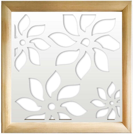 SUNFLOWERS - Moduli Decorativi in Legno e PVC - Colore: bianco - Misura: 48x48 cm