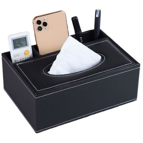 Sunfox U cuir 2 en 1 boîte de rangement Porte Télécommande, Electronique, café ou fournitures de bureau Organisateur de bureau et de