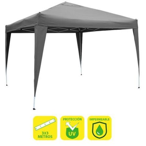 Sungarden tente pliante en acier 3x3m gris - colour white