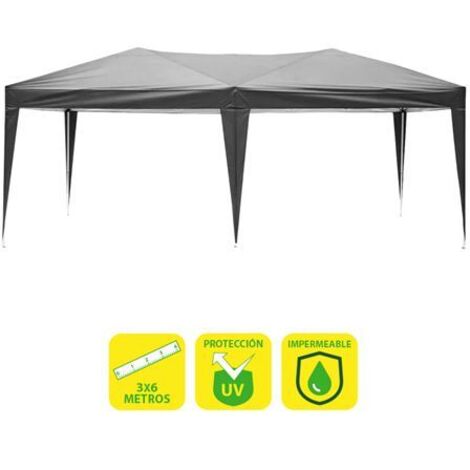 Sungarden tente pliante en acier 3x6m - couleur gris