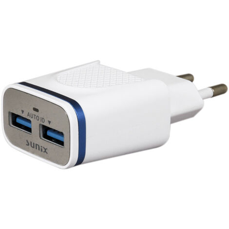 Sunix 2.1A Schnell Ladegerät Netzteil Dual Port 2x USB Reiseladegerät + 1.2M Micro-USB Ladekabel Datenkabel Kabel weiß