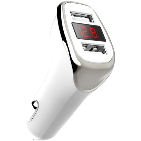 Sunix Autoladegerät Zigarettenanzünder Universal Schnellladung 2,4A + iOS Ladekabel Datenkabel kompatibel mit Smartphones & Tablet Weiß