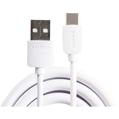 Sunix USB Typ-C 3A Datenkabel Ladekabel Smartphone Fast Charge Snyc Schnellladekabel kompatibel mit Samsung,Nokia,Huawei weiß