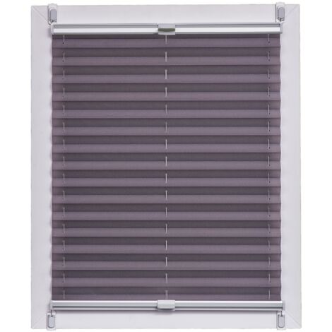 SunL Ines Plissettato Made in Germany, Luce del Giorno, Crepes Uni Klemmfix, Argento Grigio Schiene, 60 X 150, Tessuto, Antracite, 60 x 2.3 x 150 cm