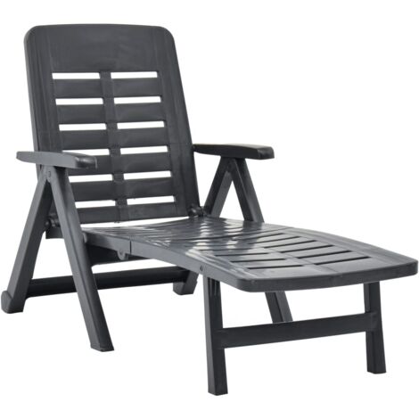 Sunlounger  Anthracite  Plastic  Standard  Foldable vidaXL