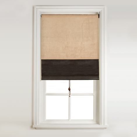 Sunlover Easy To Install Kitchen And Bedroom Window Roller Blind Trimmable Cream And Brown 61cm Wide X 160cm Drop