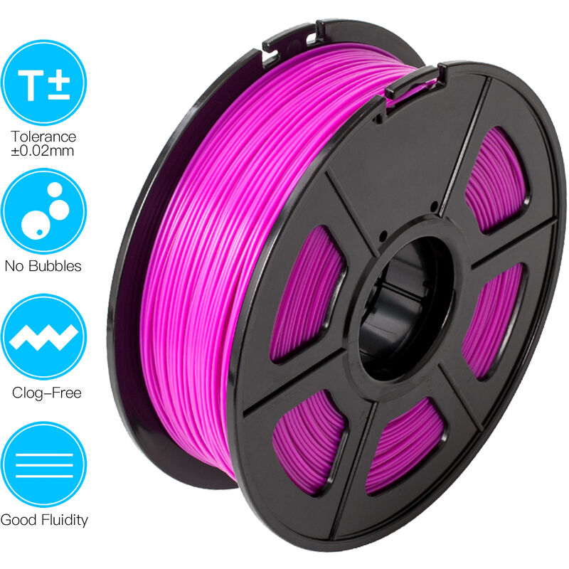 

PLA Filamento de impresora 3D 1,75 mm Precision dimensional +/- 0,02 mm Carrete de 1 kg (2,2 libras),Fucsia - Sunlu