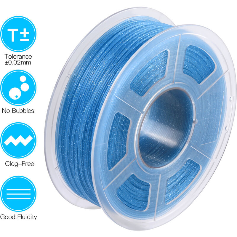 

SUNLU PLA Filamento de impresora 3D 1,75 mm Precision dimensional +/- 0,02 mm Carrete de 1 kg (2,2 libras),Flash azul