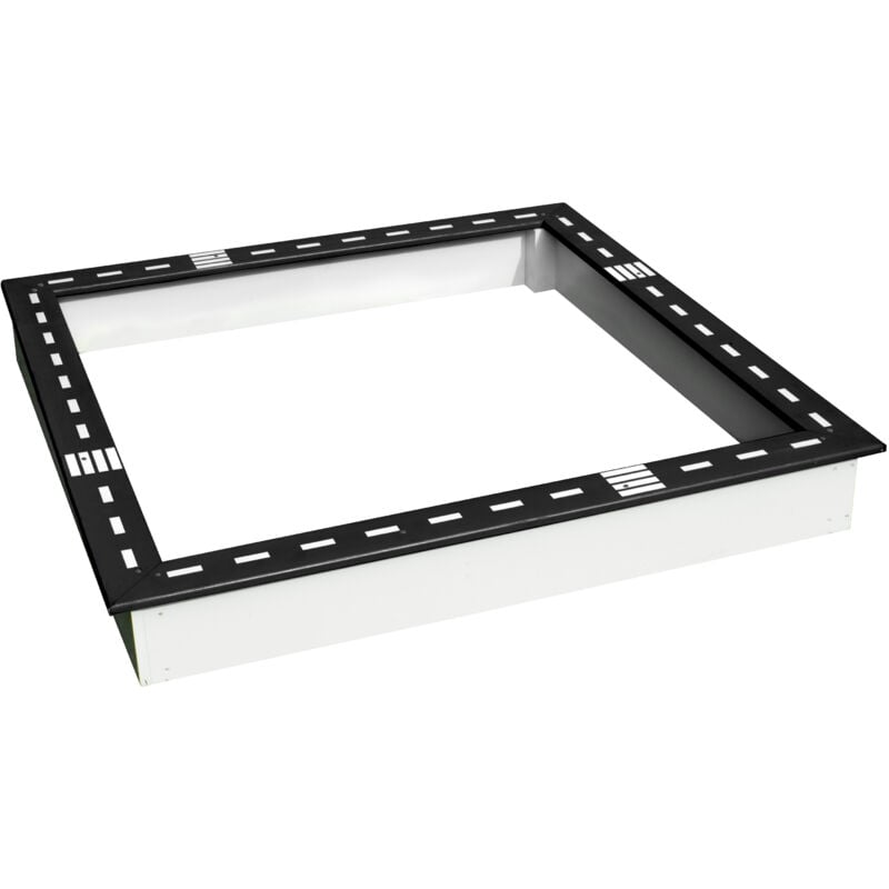 Sunny - Sandy Bac à Sable Enfant en noir / Blanc avec motif de rue Bac à Sable pour Enfants en Bois avec bâche & Rue pour chariot de jeu 127 x 127 cm