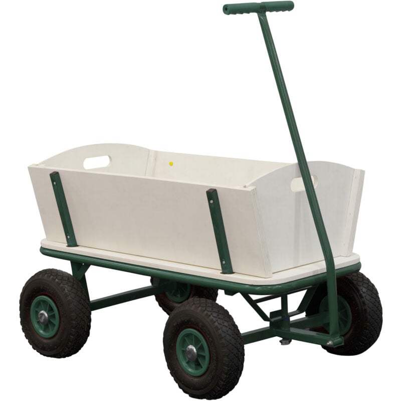 Billy Chariot de Jardin, Bois - Vert Chariot pour Jardin, Chariot Jardin 4 Roues Chariot de Plage Capacité 100 kilos, Chariot pour la Plage, Charette