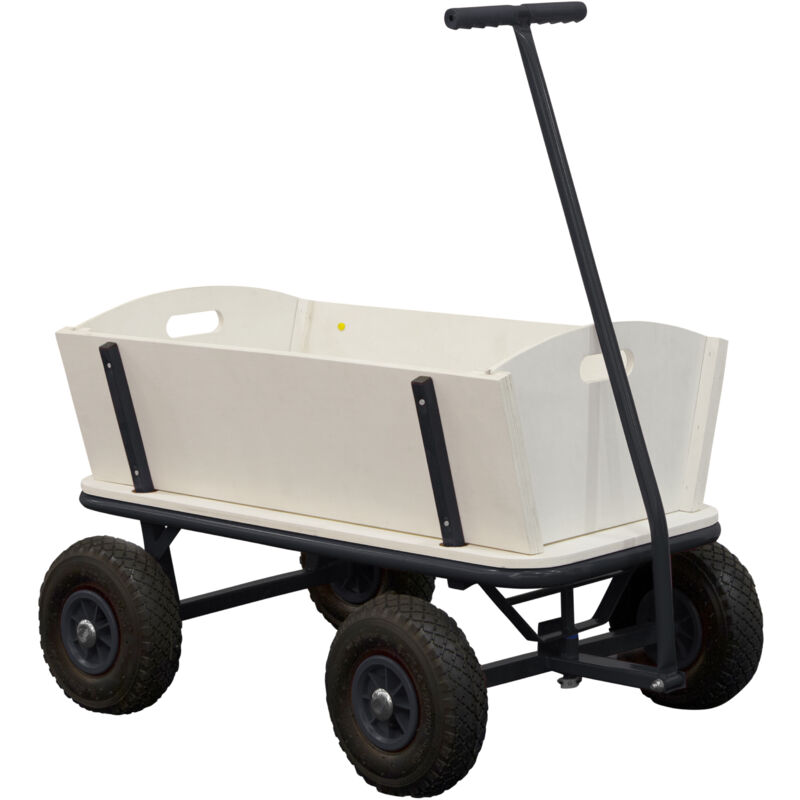 SUNNY Billy Chariot de Jardin, Bois - Anthracite Chariot pour Jardin, Chariot Jardin 4 Roues Chariot de Plage Capacité 100 kilos, Chariot pour la