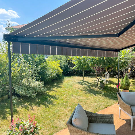 Sunny Inch – Poteaux télescopiques pour store banne – Aluminium ajustable 1,70 m à 2,60 m – Vendu par paire – Coloris anthracite