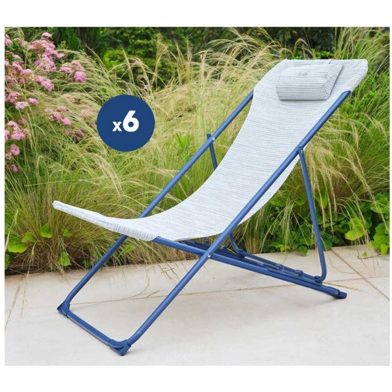 Sunny - Lot de 6 Chiliennes - Acier - Bleu nuit