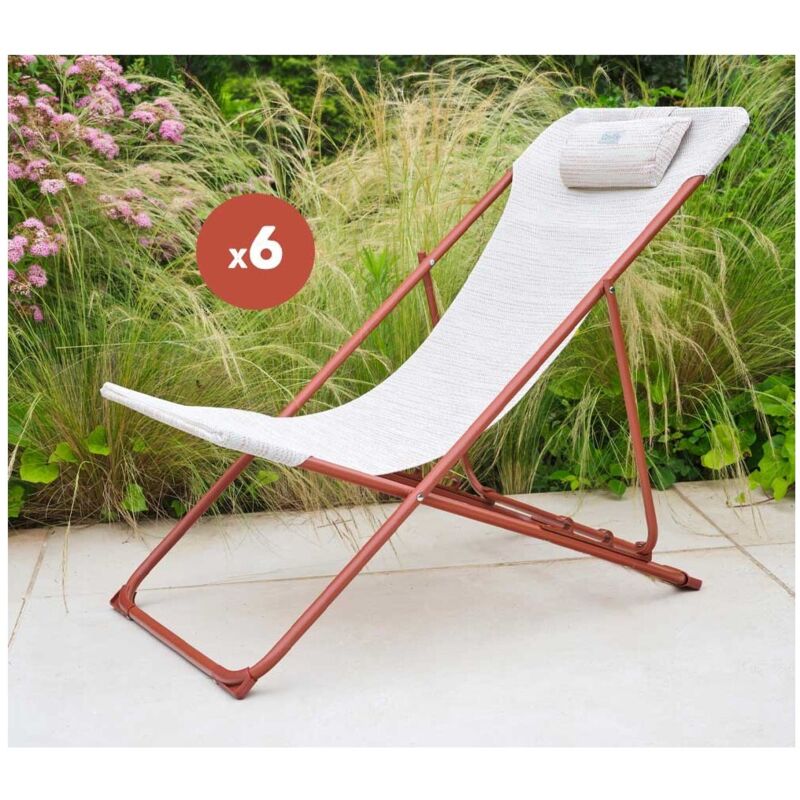 Sunny - Lot de 6 Chiliennes - Acier - Terracotta