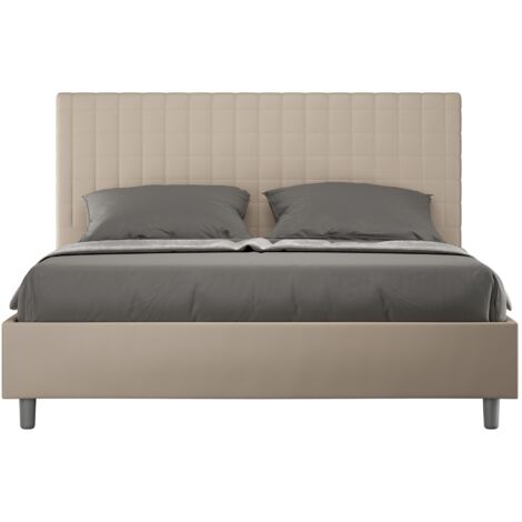 Sunny M modernes Design Doppelbett 160x190 mit Schrank Farbe: Beige - Version: Mit Behälter
