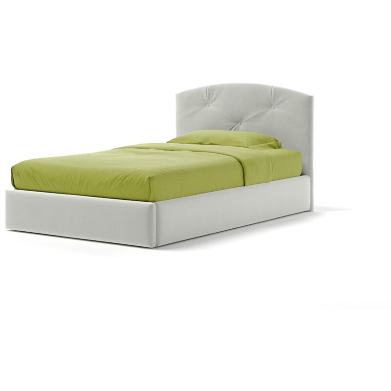 Letto Contenitore Made In Italy Cangù sunny singolo grande tessuto bianco