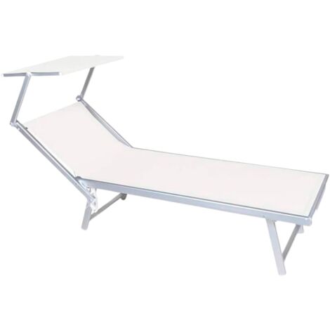 GDLC SUNNY STAR LETTINO BIANCO IN ALLUMINIO CON PARASOLE IN TEXTILENE 186x61x38cm
