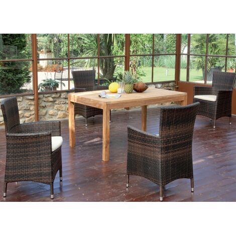 SunnySmart Wellington Teakholz-Gartentisch Holztisch Esstisch Tisch 160x90 cm