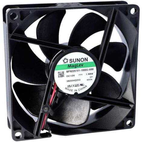 Sunon EE92251S2-1000U-999 Ventilateur axial 12 V/DC 76.43 m³/h (L x l x H) 25 x 92 x 92 mm R081472