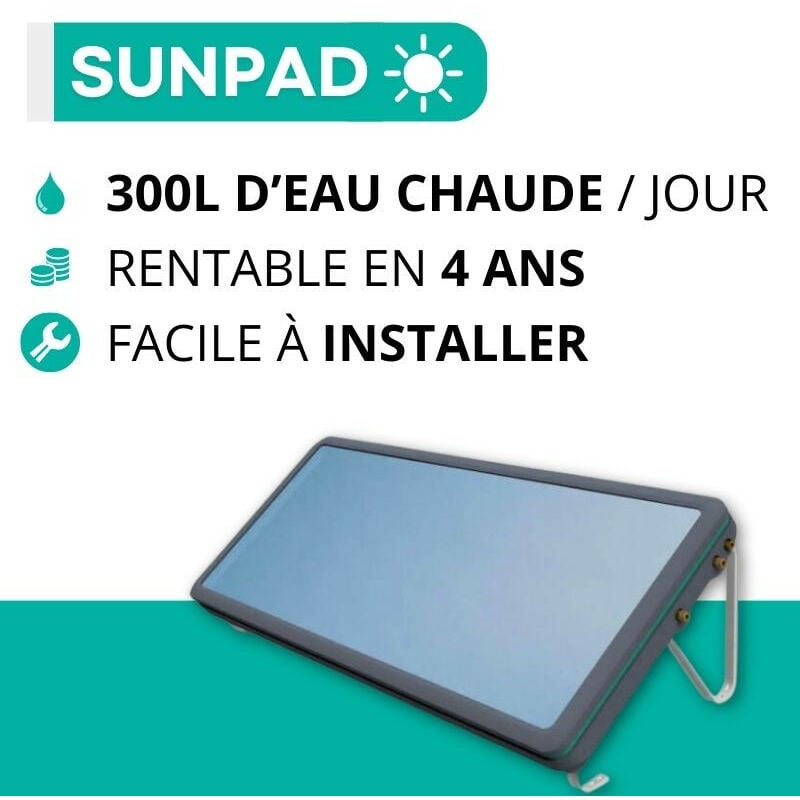 Chauffe-eau solaire SUNPAD SOLAR 300 litres monobloc autonome sur toit incliné