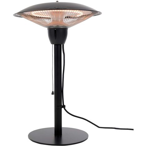 Sunred Chauffage de table Barcelona 1500 W Halogène Noir