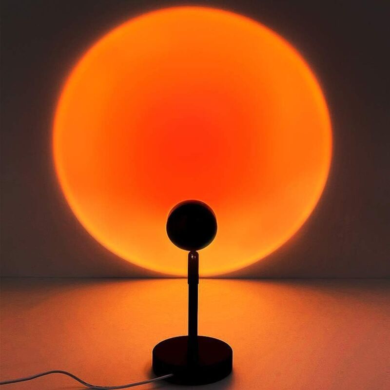 Sunset Lamp, 90 Degree Rotation Sunset Projection Lamp, Network Red Light with Modern Floor Stand USB, Living Room Night Light, Bedroom Decor, Sunset