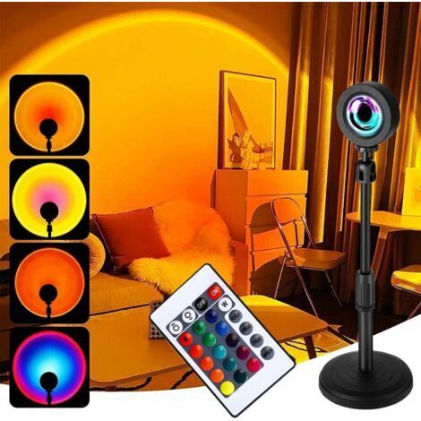 Sunset Lamp Lampe Coucher de Soleil Veilleuse Led Chambre Neon Projecteur Lumiere Led Gaming Lampe de Chevet/Bureau Rgb Ambiance Decoration Chambre Fille Aesthetic Room Decor