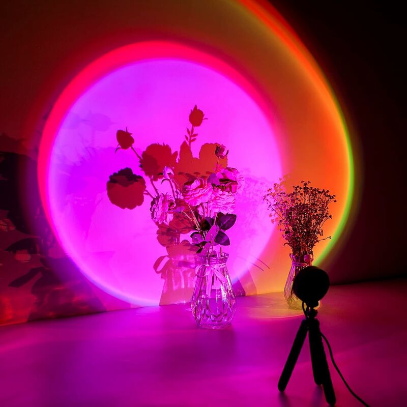 Sunset Lamp, Sunset Lamp, 16 Color Projection Lamp With Tripod, Sunset Aura, Usb Rainbow Led Lamp, Romantic Visual Light, 360 Degree Rotation, Nice