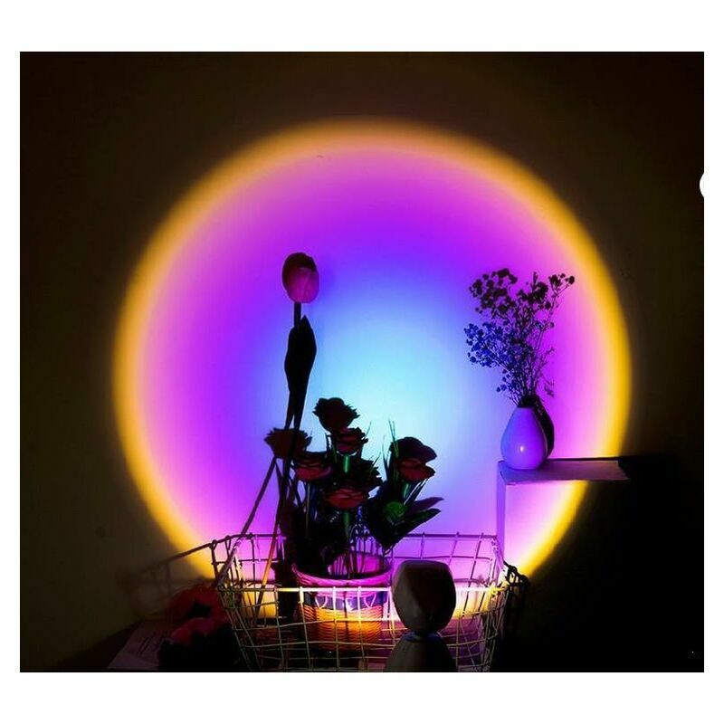 Sunset Projection Lamp,Night Light Projector,360 Degree Rotation Adjustable Robot Figure Projection Led Lamp, Dreamy Mood Light Bedroom Projector