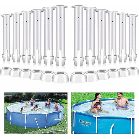 Sunshine smile Lot de 12 pièces de rechange pour piscine - Longueur : 5,6 cm - Broches goupille - Pièces de rechange pour piscine - Convient pour les piscines à cadre