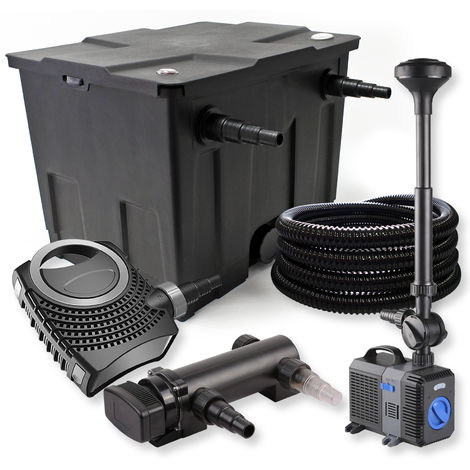 SunSun 1 Cámara Filtro Set 12000l 18W UV Clarificador para estanques Bomba Tubo Fuente jardin