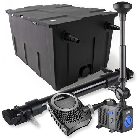 SunSun 1 Cámara Filtro Set 60.000l 72W UVC 6 Clarificador estanques NEO10000 Eco 80 W Bomba Fuente