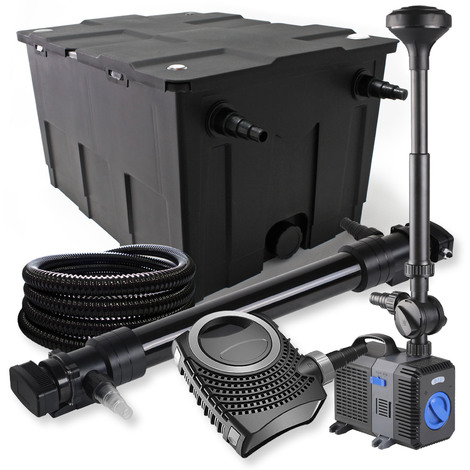 SunSun 1 Cámara Filtro Set 60.000l 72W UVC Clarificador NEO10000 80W Bomba Tubo Fuente