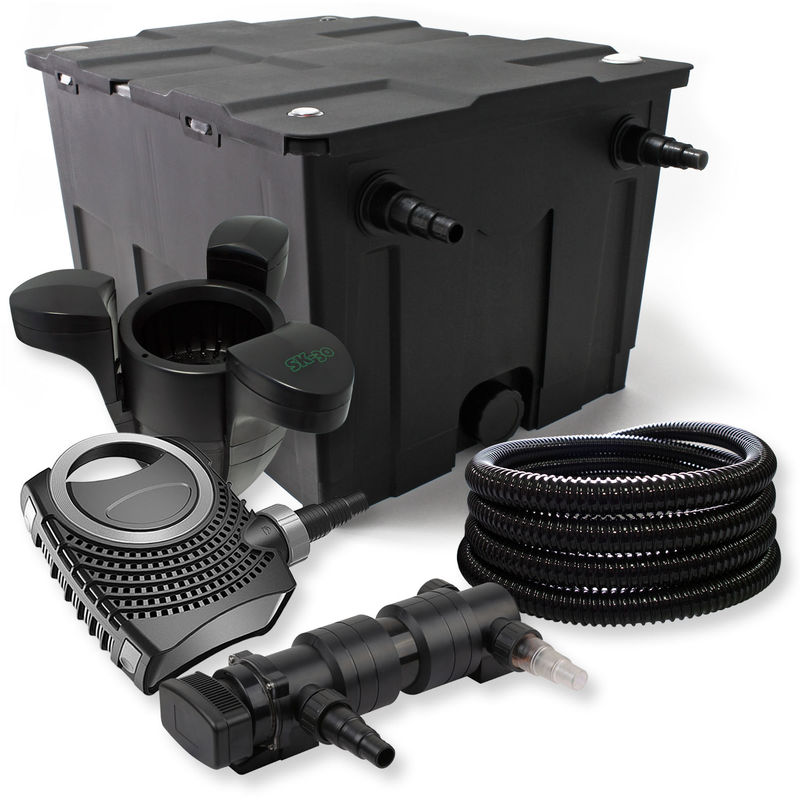 

Wiltec - SunSun 1 cámara Juego filtros 60.000 l 24 W UV clarificador neo7000 50 W Bomba Manguera y skimmer
