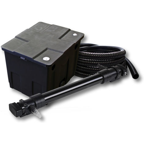 SunSun 1 de cámara filtro para 12.000l Estanque con 72W UVC 6 Clarificador y 5m manguera jardin