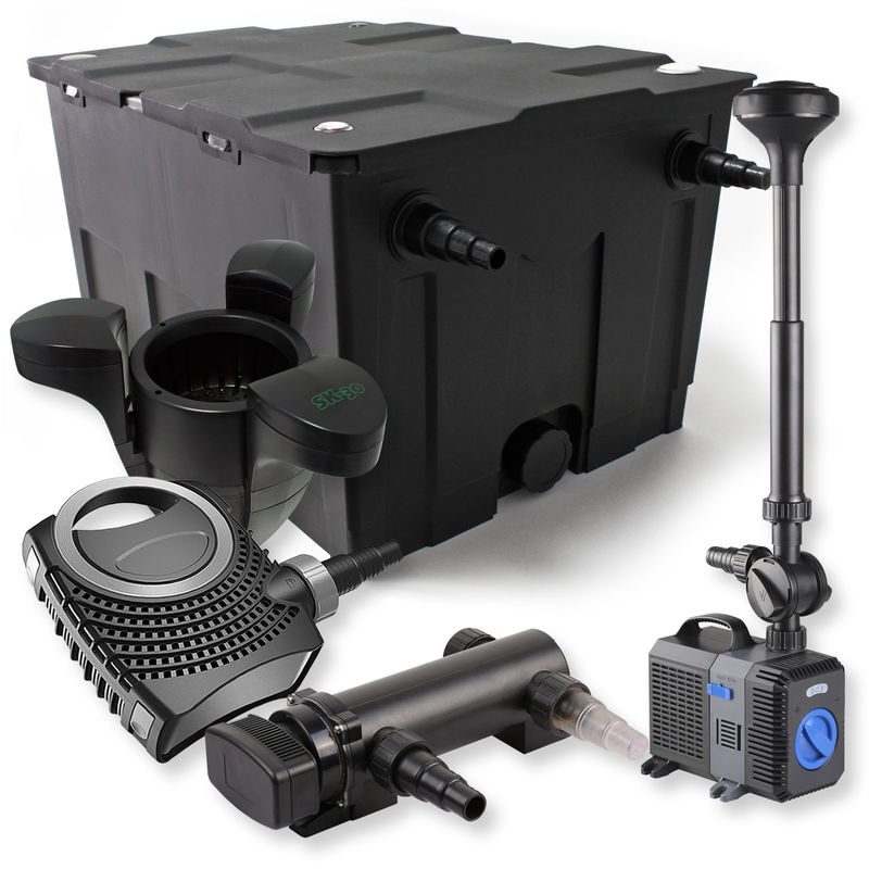 

Wiltec - SunSun 1 de cámara filtro Set 60.000 l 36 W UVC clarificador neo7000 50 W Bomba Fuente Skimmer